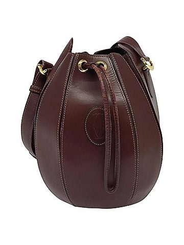 Cartier Must De  Burgundy Leather Shoulder Bag (view 1)
