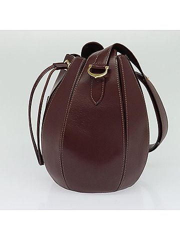 Cartier Must De  Burgundy Leather Shoulder Bag (view 2)