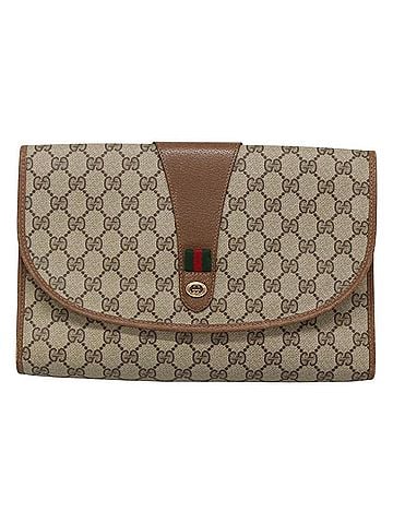 Gucci Ophidia Beige Canvas Clutch Bag (view 1)