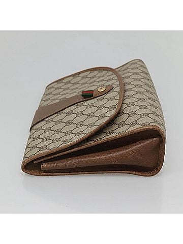 Gucci Ophidia Beige Canvas Clutch Bag (view 2)