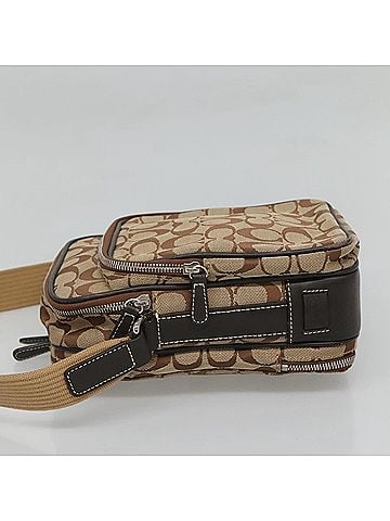 Coach Signature Brown Canvas Shoulder Bag (view 2)