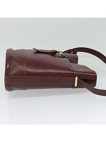 Cartier Must Line Burgundy Leather Shoulder Bag (view 2)