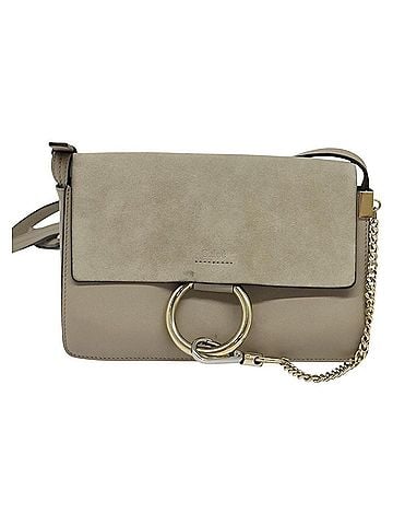 Chloé Faye Grey Suede Shoulder Bag (view 1)