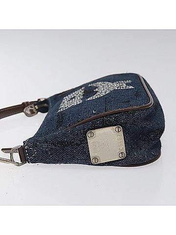 MCM Visetos Navy Canvas Handbag (view 2)