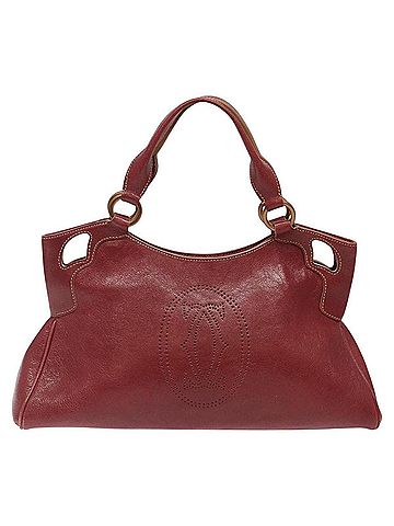 Cartier Marcello Burgundy Leather Handbag (view 1)