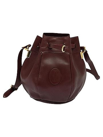 Cartier Must De  Burgundy Leather Shoulder Bag (view 1)