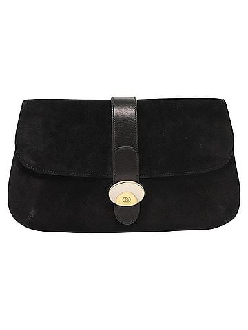 Gucci Black Suede Clutch Bag (view 1)