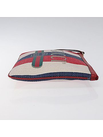 Gucci Baiedera Red Canvas Clutch Bag (view 2)