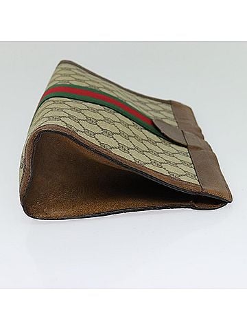 Gucci Ophidia Beige Canvas Clutch Bag (view 2)