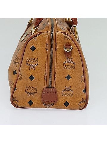 MCM Visetos Brown Canvas Handbag (view 2)