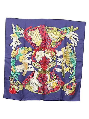 Hermès Carré 90 Navy Silk Scarf (view 1)