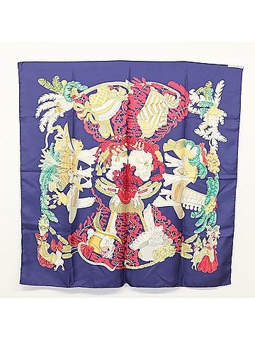 Hermès Carré 90 Navy Silk Scarf (view 2)
