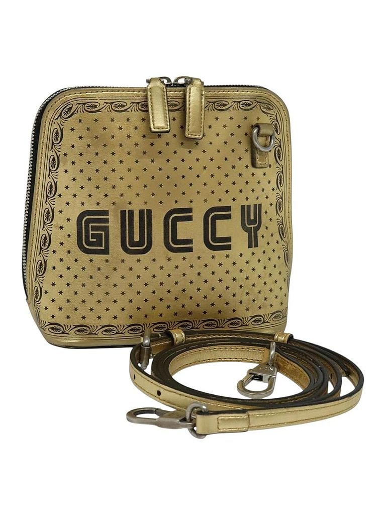 Gucci 100% Leather Solid Gold Gold Leather Shoulder Bag One size - photo 1