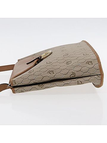 Dior Honeycomb Beige Canvas Shoulder Bag (view 2)