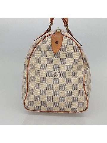 Louis Vuitton Speedy 30 White Canvas Handbag (view 2)