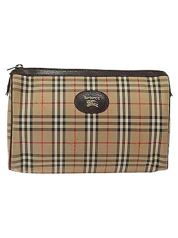 Burberry Nova Check Beige Canvas Clutch Bag (view 1)