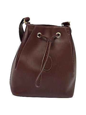 Cartier Must De  Burgundy Leather Shoulder Bag (view 1)