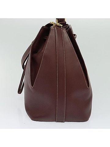Cartier Must De  Burgundy Leather Shoulder Bag (view 2)