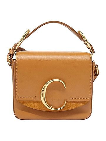 Chloé Mini C Brown Leather Handbag (view 1)