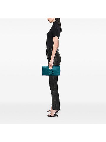 Bottega Veneta Nappa Intrecciato Turn Lock Clutch (view 2)