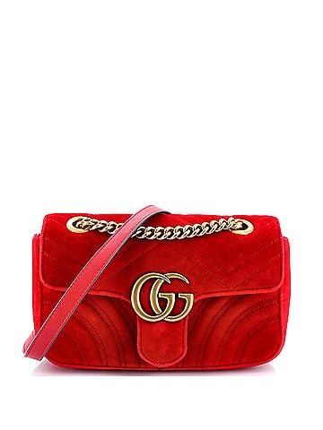 Gucci GG Marmont Flap Bag Matelasse Velvet Mini (view 1)