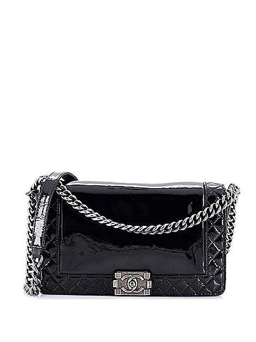 Chanel Reverso Boy Flap Bag Patent New Medium (view 1)