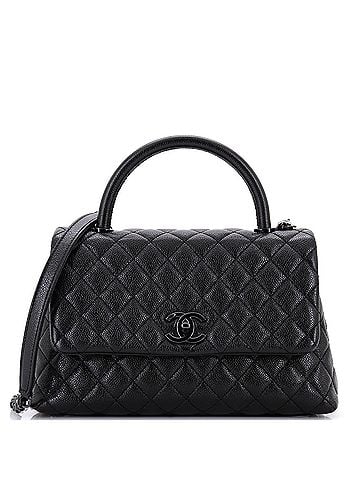 Chanel So Black Coco Top Handle Bag Quilted Caviar Small (view 1)