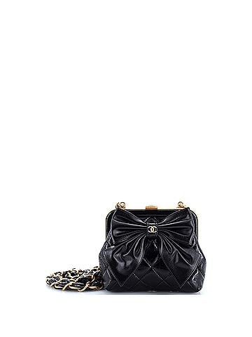 Chanel Bow Frame Clutch With Chain Quilted Patent with Lambskin Mini (view 1)