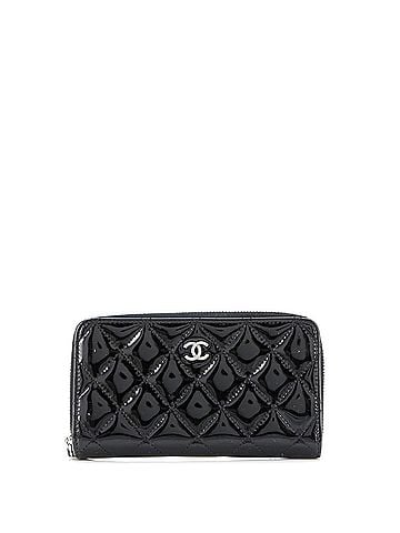 Chanel Zip Around Wallet Quilted Patent Small (view 1)