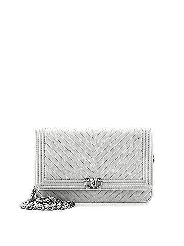 Chanel Boy Wallet on Chain Chevron Calfskin (view 1)