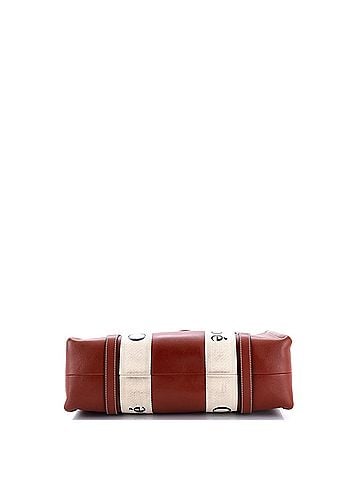 Chloé Woody Tote Leather with Canvas Medium (view 2)