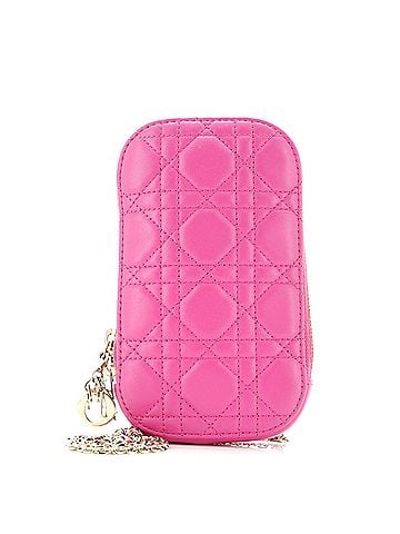 Christian Dior Lady Dior Phone Holder on Chain Cannage Quilt Lambskin (view 1)