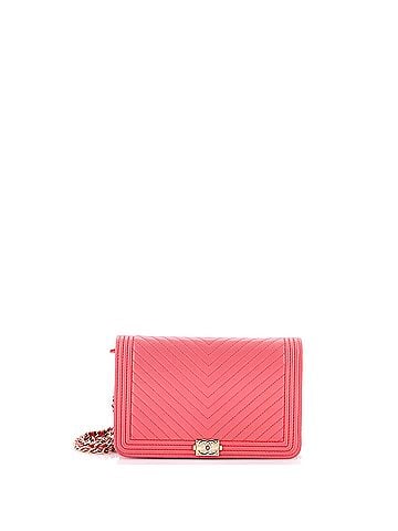 Chanel Boy Wallet on Chain Chevron Calfskin (view 1)