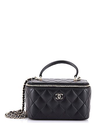 Chanel Classic Top Handle Vanity Case with Chain Quilted Lambskin Small (view 1)