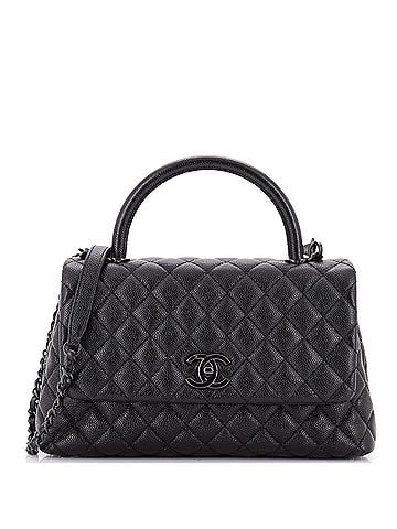 Chanel So Black Coco Top Handle Bag Quilted Caviar Small (view 1)