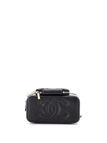 Chanel Business Affinity Top Handle Vanity Case with Chain Quilted Caviar Small (view 2)