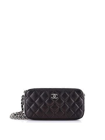 Chanel Double Zip Clutch with Chain Quilted Lambskin (view 1)
