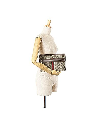 Gucci Large GG Supreme Ophidia Web Clutch (view 2)