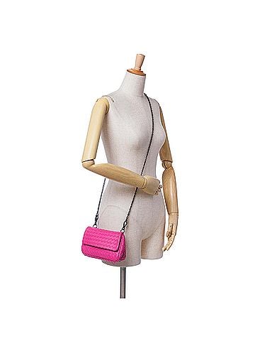 Bottega Veneta Small Calfskin Intrecciomirage Embossed Butterfly Chain Crossbody (view 2)