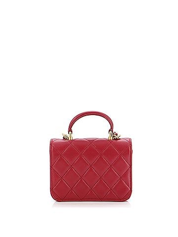 Chanel Top Handle Flap Coin Purse with Chain Quilted Lambskin (view 2)