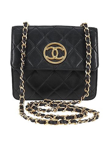 Chanel Coco Mark Black Leather Shoulder Bag (view 1)