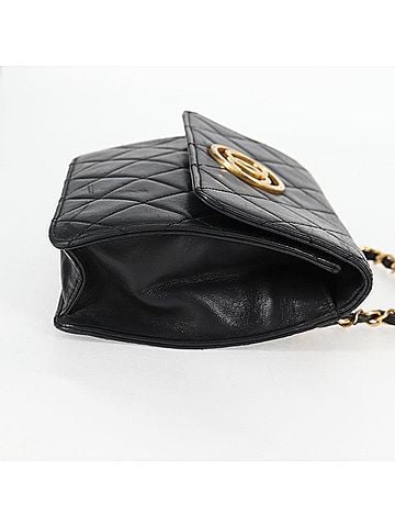Chanel Coco Mark Black Leather Shoulder Bag (view 2)