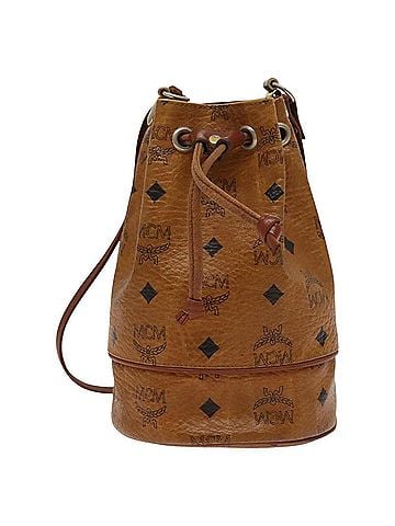 MCM Visetos Brown Canvas Shoulder Bag (view 1)