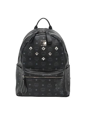 MCM Stark Visetos Black Canvas Backpack Bag (view 1)