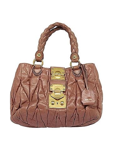 Miu Miu Coffer Pink Leather Handbag (view 1)