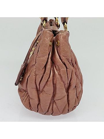 Miu Miu Coffer Pink Leather Handbag (view 2)