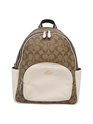 Coach Signature Beige Canvas Backpack Bag (view 1)