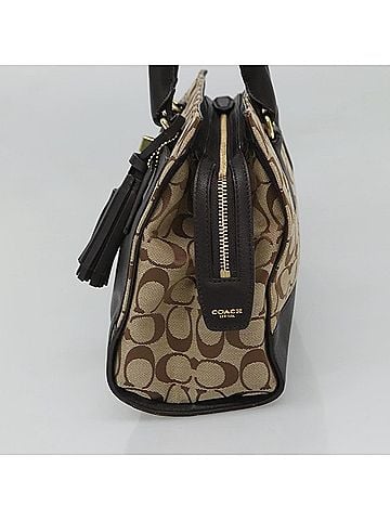 Coach Signature Brown Canvas Handbag (view 2)