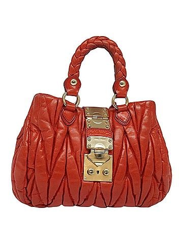 Miu Miu Coffer Orange Leather Handbag (view 1)