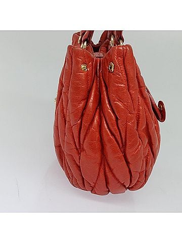 Miu Miu Coffer Orange Leather Handbag (view 2)